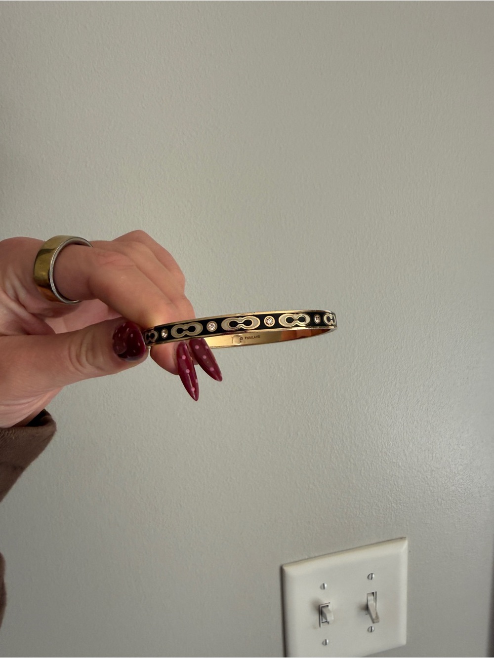 Gold and Black Coach Bangle Bracelet